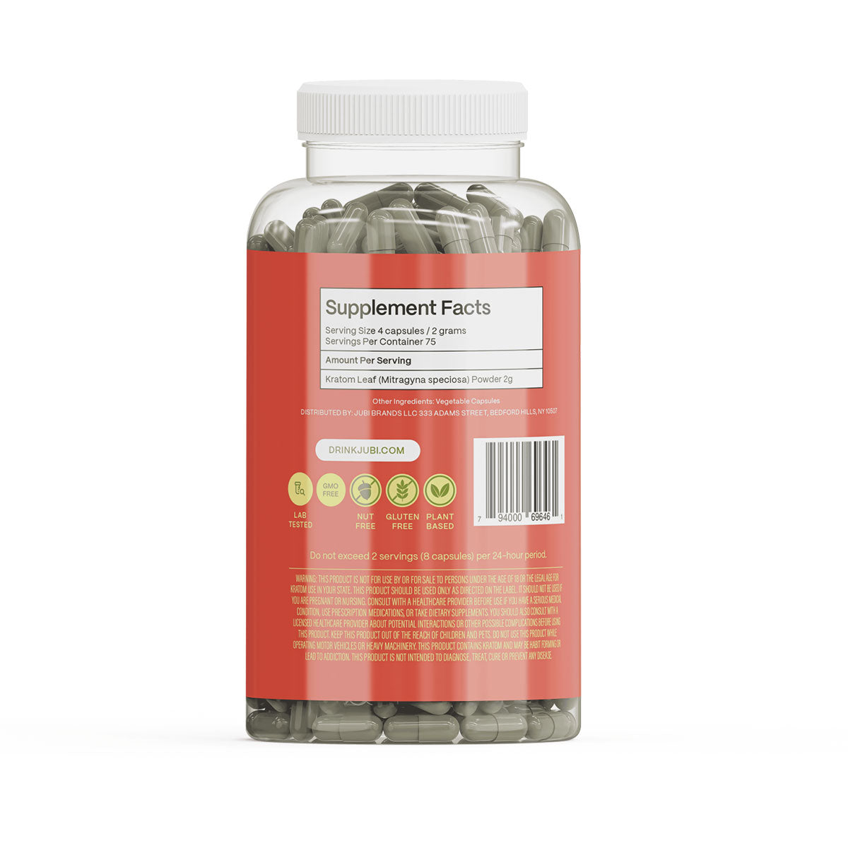 Maeng Da Kratom Vegetable Capsules - 3 Strains