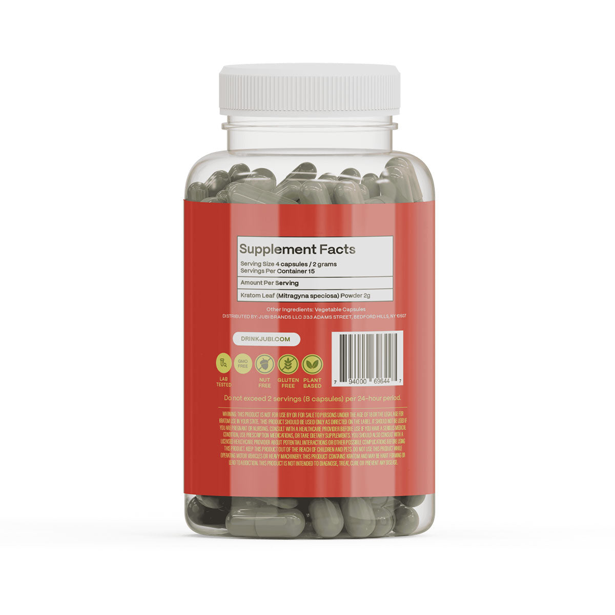 Maeng Da Kratom Vegetable Capsules - 3 Strains