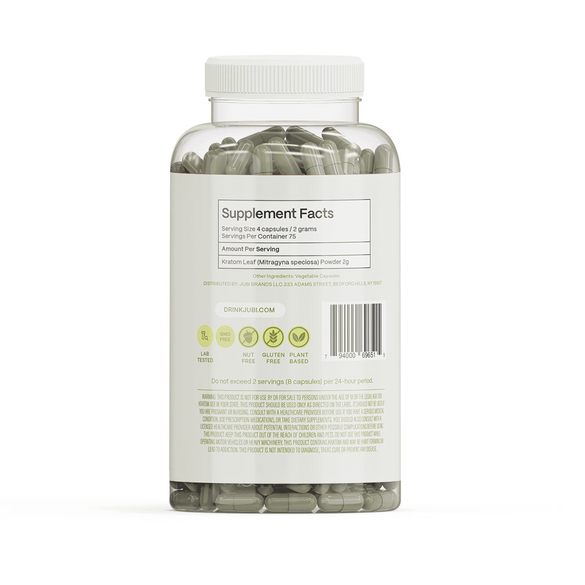 Maeng Da Kratom Vegetable Capsules - 3 Strains