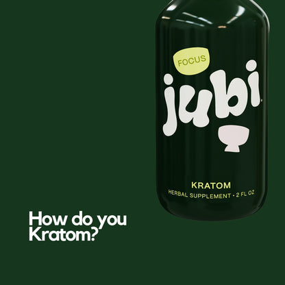 Jubi Lime kratom shot with text 'How do you Kratom?'