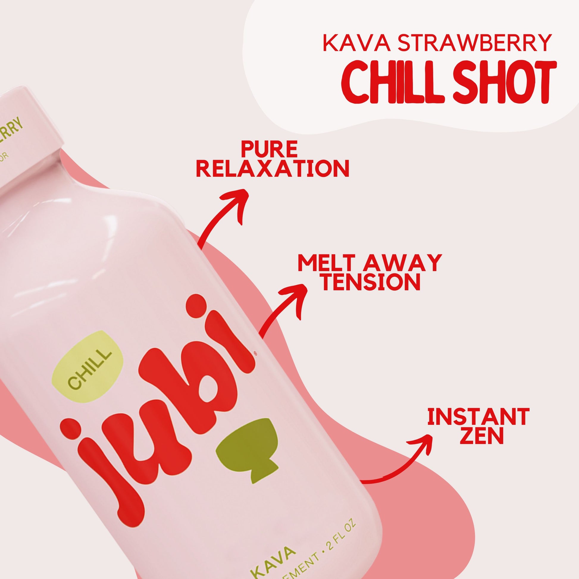 Jubi Kava Strawberry Chill Shot benefits overview.