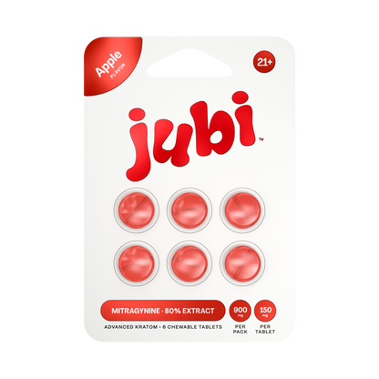 Jubi Advance Kratom 80% Mitragynine Extract Chewable Tablets 6CT 150MG Per Tablet