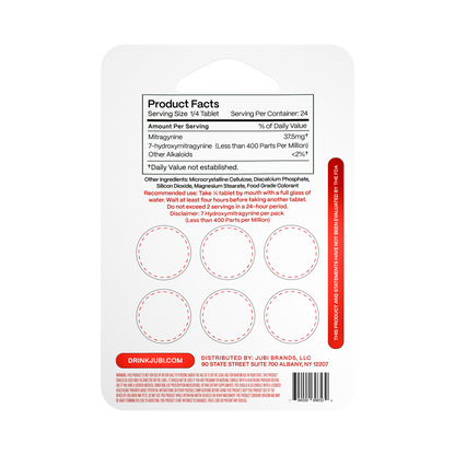 Jubi Advance Kratom 80% Mitragynine Extract Chewable Tablets 6CT 150MG Per Tablet