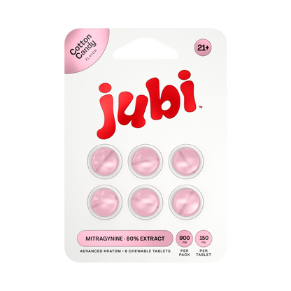 Jubi Advance Kratom 80% Mitragynine Extract Chewable Tablets 6CT 150MG Per Tablet