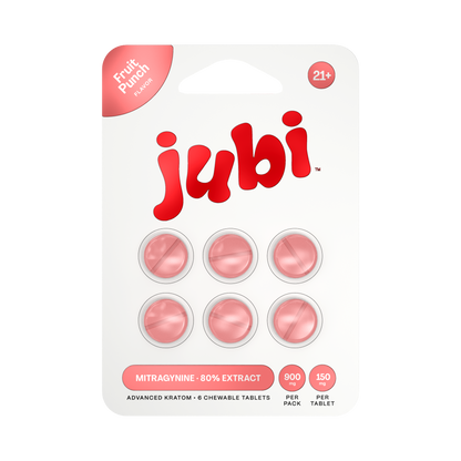 Jubi Advance Kratom 80% Mitragynine Extract Chewable Tablets 6CT 150MG Per Tablet