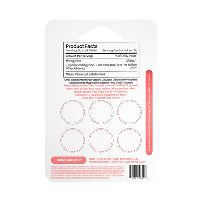 Jubi Advance Kratom 80% Mitragynine Extract Chewable Tablets 6CT 150MG Per Tablet