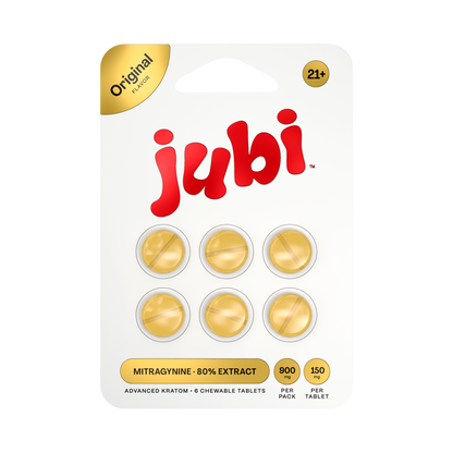 Jubi Advance Kratom 80% Mitragynine Extract Chewable Tablets 6CT 150MG Per Tablet