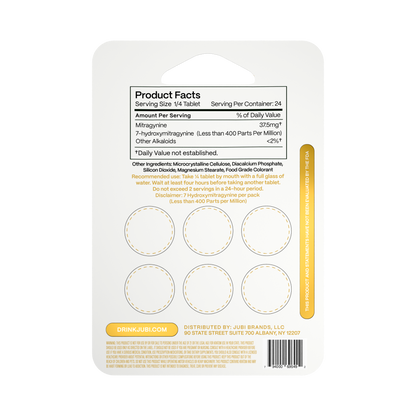 Jubi Advance Kratom 80% Mitragynine Extract Chewable Tablets 6CT 150MG Per Tablet