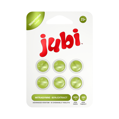 Jubi Advance Kratom 80% Mitragynine Extract Chewable Tablets 6CT 150MG Per Tablet