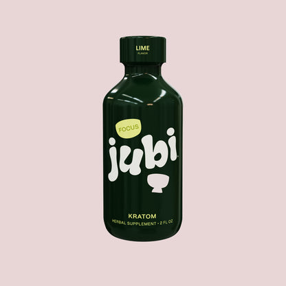 Jubi Kratom Focus shot in lime flavor.