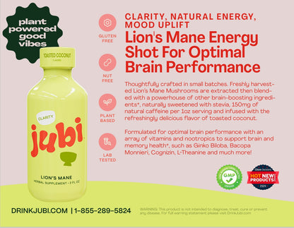 Jubi Lion's Mane Clarity Energy Shot for Optimal Brain Support* (Wholesale)