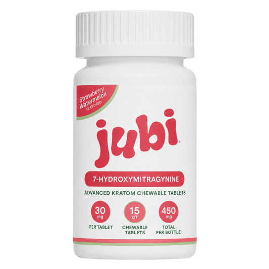 Jubi 7-Hydroxymitragynine Chewable Tablets – 15CT | Strawberry Watermelon | 30MG Per Tablet | 450MG Total